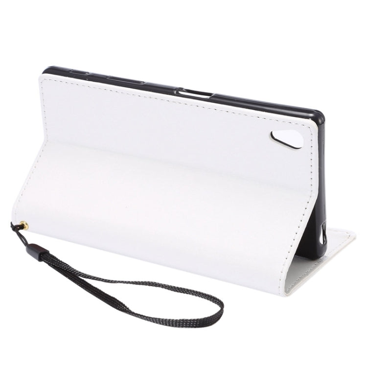 Fine Sheepskin Texture Horizontal Flip Leather Case with Card Slots & Holder & Lanyard for Sony Xperia Z5