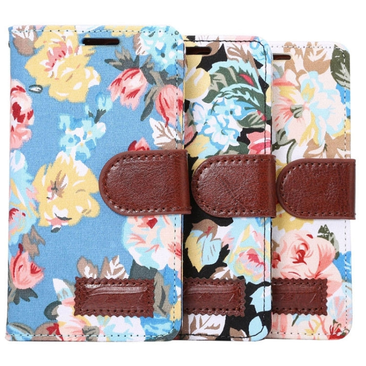 Floral Cloth Magnetic Snap Flip Leather Case with Holder and Card Slots for Huawei Ascend G6ï¼ˆ4G versionï¼‰(White)