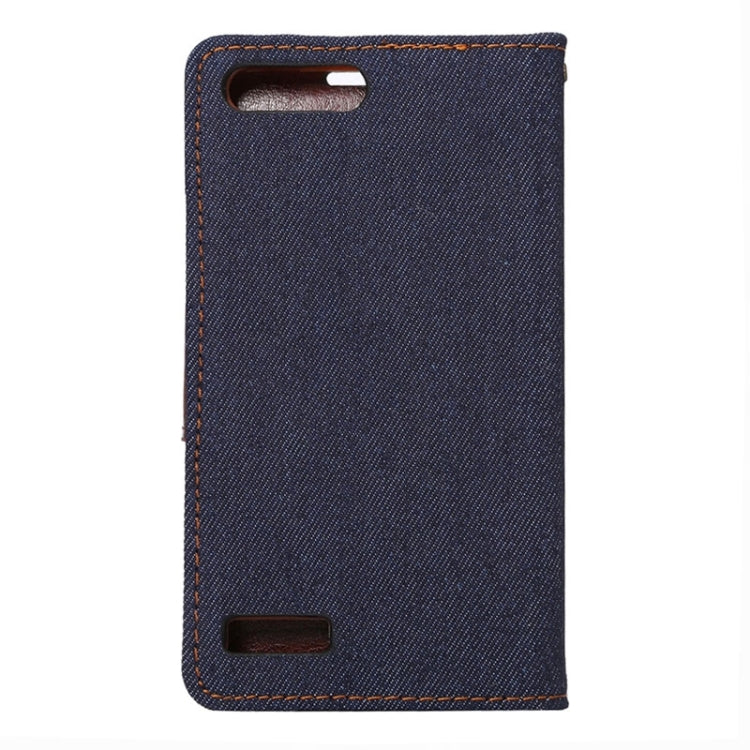 Denim Texture Leather Case with Holder and Card Slots for Huawei Ascend G6ï¼ˆ4G versionï¼‰
