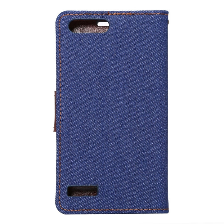 Denim Texture Leather Case with Holder and Card Slots for Huawei Ascend G6ï¼ˆ4G versionï¼‰