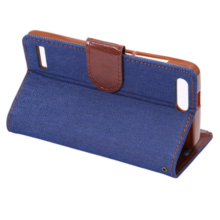 Denim Texture Leather Case with Holder and Card Slots for Huawei Ascend G6ï¼ˆ4G versionï¼‰