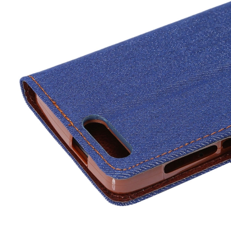 Denim Texture Leather Case with Holder and Card Slots for Huawei Ascend G6ï¼ˆ4G versionï¼‰