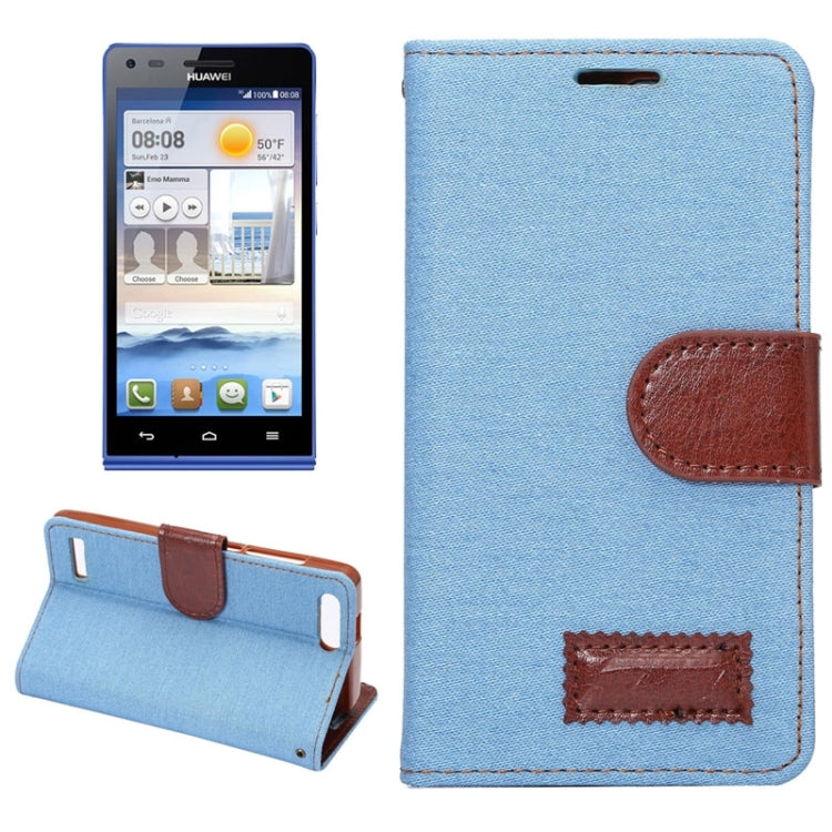 Denim Texture Leather Case with Holder and Card Slots for Huawei Ascend G6ï¼ˆ4G versionï¼‰