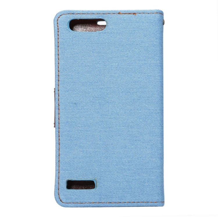 Denim Texture Leather Case with Holder and Card Slots for Huawei Ascend G6ï¼ˆ4G versionï¼‰