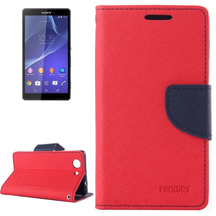 Cross Texture Leather Case with Holder & Card Slots & Wallet for Sony Xperia Z4 Compact