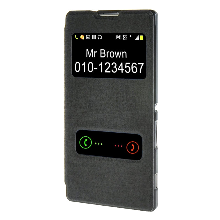 Sand Texture Horizontal Flip Leather Case with Call Display ID & Holder for Sony Xperia C3