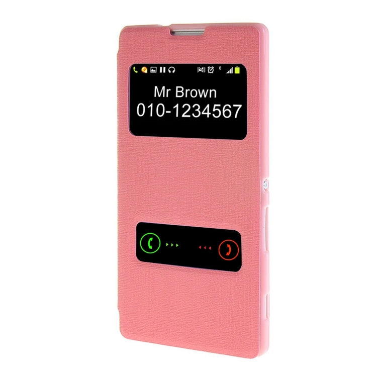 Sand Texture Horizontal Flip Leather Case with Call Display ID & Holder for Sony Xperia C3