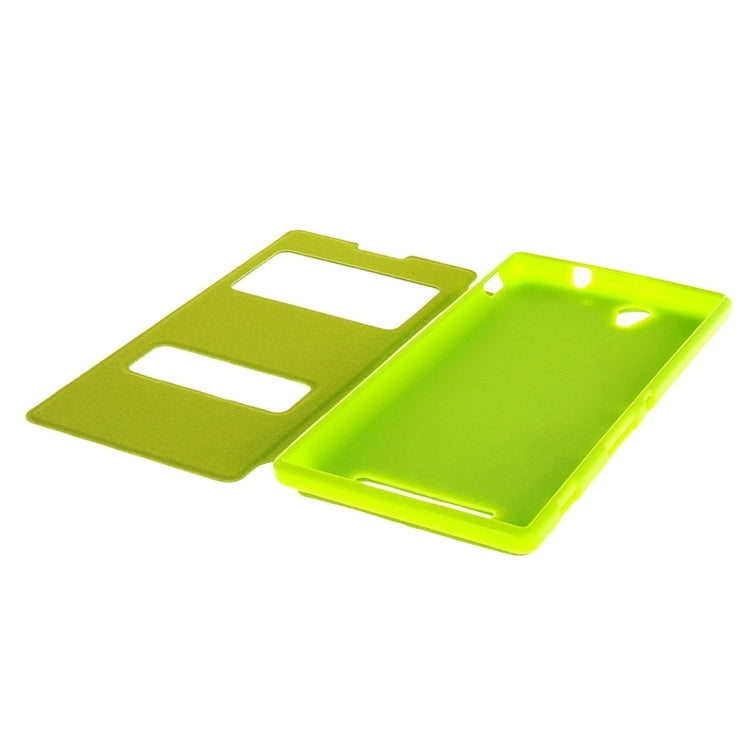 Sand Texture Horizontal Flip Leather Case with Call Display ID & Holder for Sony Xperia C3