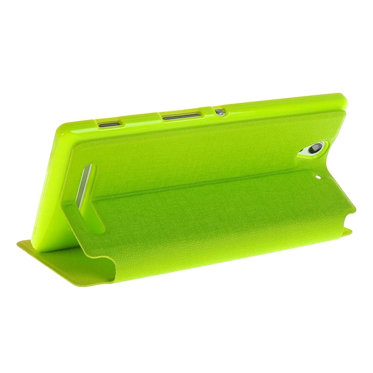 Sand Texture Horizontal Flip Leather Case with Call Display ID & Holder for Sony Xperia C3