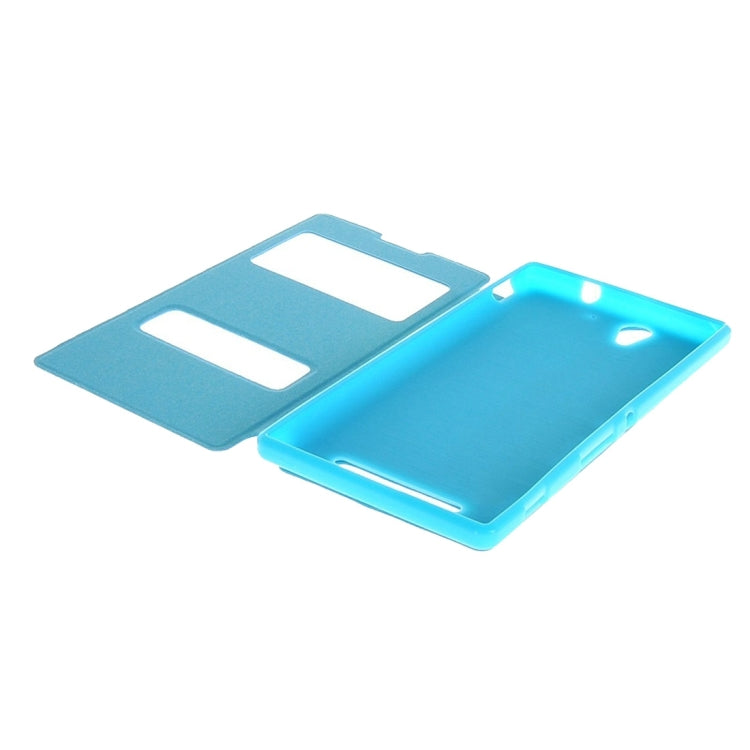 Sand Texture Horizontal Flip Leather Case with Call Display ID & Holder for Sony Xperia C3