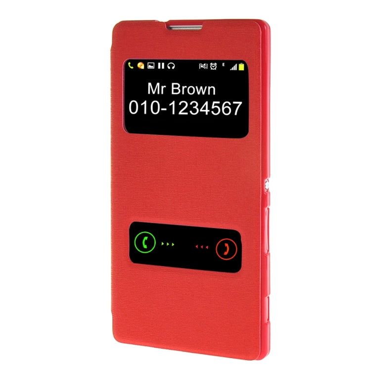 Sand Texture Horizontal Flip Leather Case with Call Display ID & Holder for Sony Xperia C3