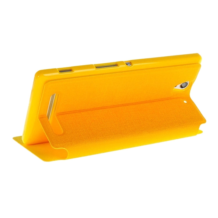 Sand Texture Horizontal Flip Leather Case with Call Display ID & Holder for Sony Xperia C3