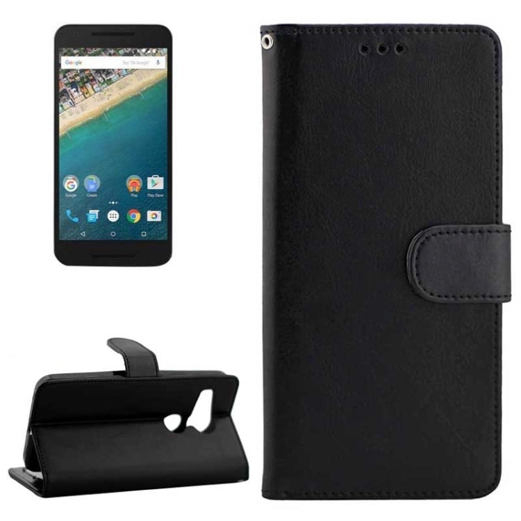 Crazy Horse Texture Horizontal Flip Leather Case with Holder & Card Slots & Wallet & Photo Frame for Google Nexus 5X