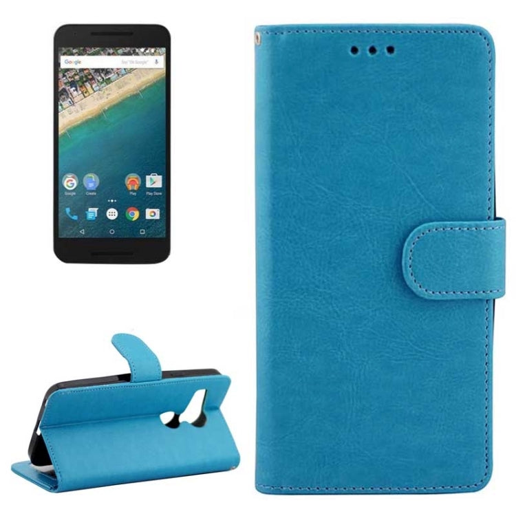 Crazy Horse Texture Horizontal Flip Leather Case with Holder & Card Slots & Wallet & Photo Frame for Google Nexus 5X