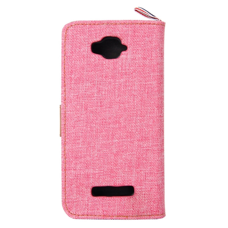 Denim Texture Leather Case with Card Slots & Holder & Lanyard for Alcatel One Touch Pop C7