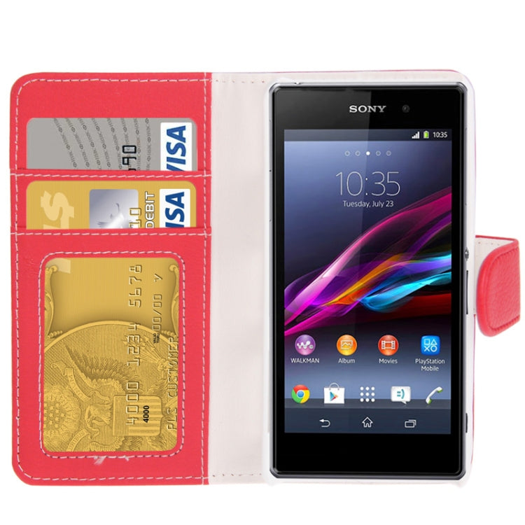 Litchi Texture Leather Case with Credit Card Slots & Holder for Sony Xperia Z1 mini