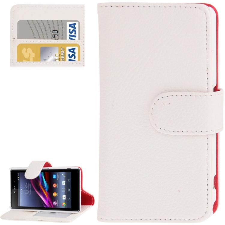 Litchi Texture Leather Case with Credit Card Slots & Holder for Sony Xperia Z1 mini