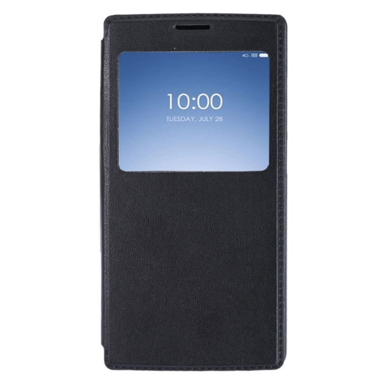 Litchi Texture Horizontal Flip Solid Color Leather Case with Holder & Call Display ID for OnePlus Two(Black)