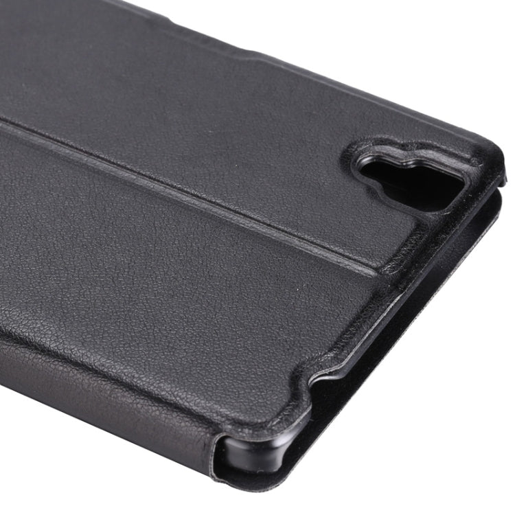 Litchi Texture Horizontal Flip Solid Color Leather Case with Holder & Call Display ID for OPPO R7s(Black)