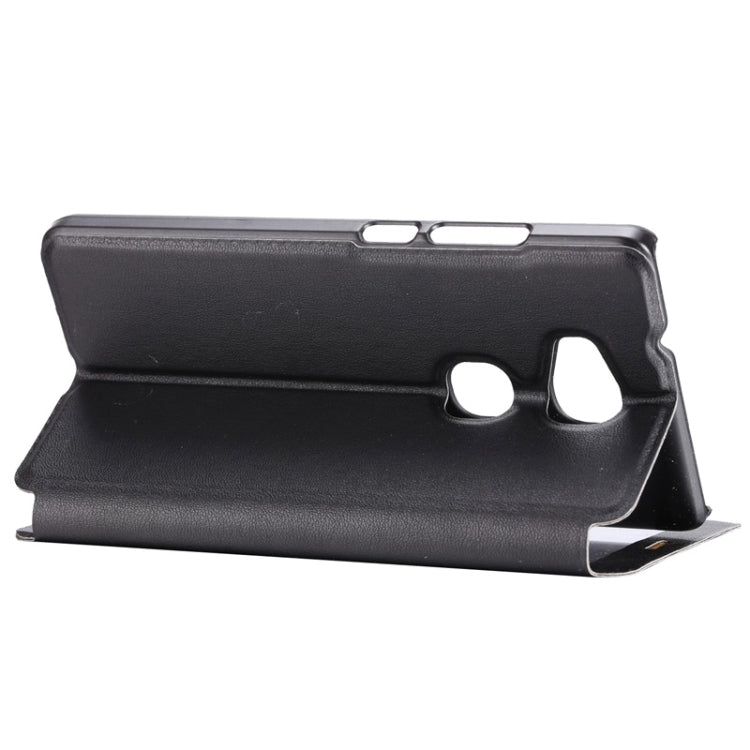 For Huawei  Honor 5X Litchi Texture Horizontal Flip Solid Color Leather Case with Holder & Call Display ID(Black)