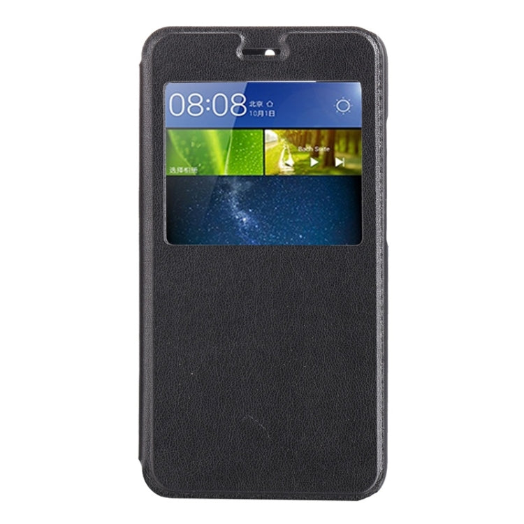 For Huawei  Enjoy 5 / TIT-AL00 Litchi Texture Horizontal Flip Leather Case with Holder & Call Display ID(Black)