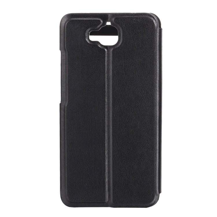 For Huawei  Enjoy 5 / TIT-AL00 Litchi Texture Horizontal Flip Leather Case with Holder & Call Display ID(Black)