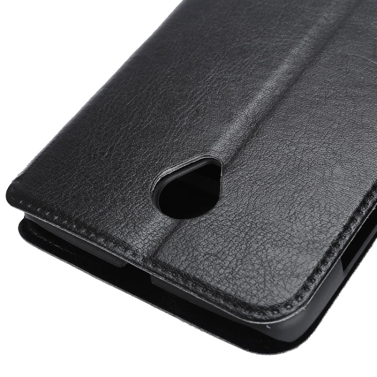 Crazy Horse Texture Horizontal Flip Black Leather Case with Holder & Card Slots for Vodafone Smart Prime 6 / OT-V895