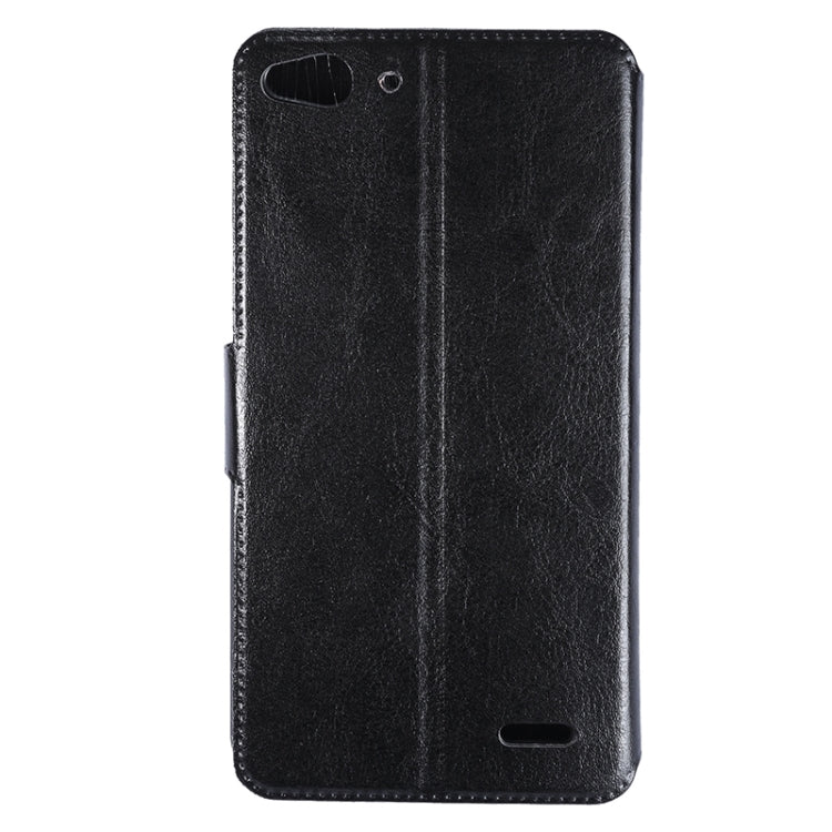 Crazy Horse Texture Horizontal Flip Black Leather Case with Holder & Card Slots for Vodafone Smart Ultra 6 / V995