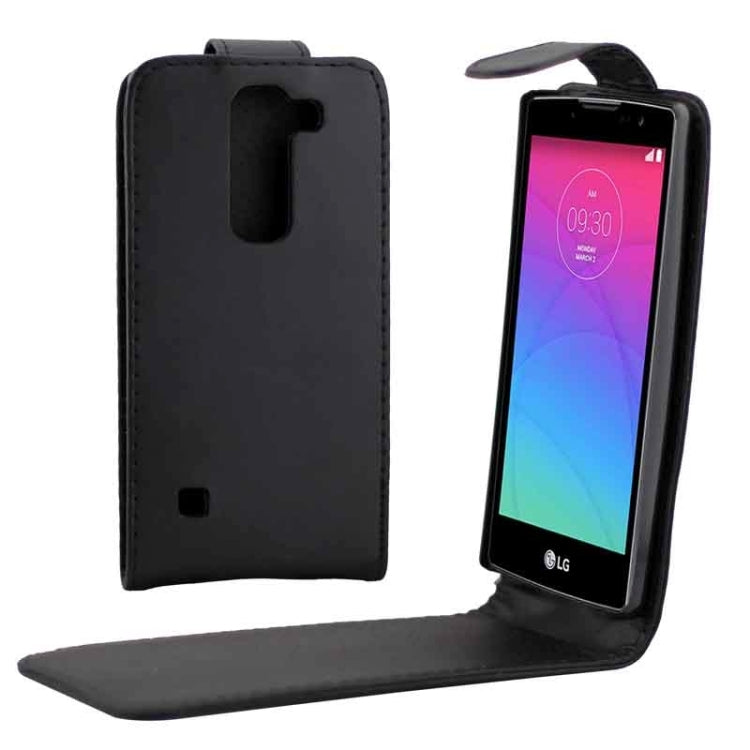 Vertical Flip Magnetic Button Leather Case for LG SPIRIT / H422