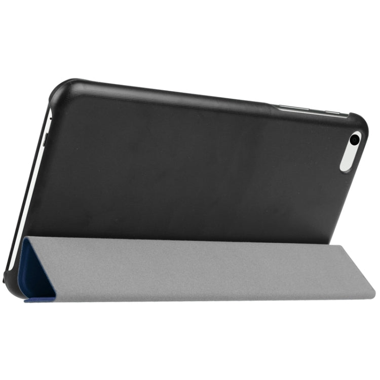 7.0 Inch Karst Texture Horizontal Flip Solid Color Leather Case with Three-Folding Holder for Huawei Honor Play T1 / T1-701u