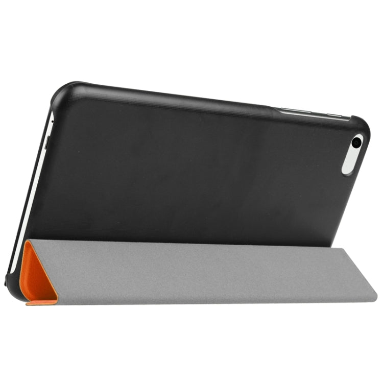 7.0 Inch Karst Texture Horizontal Flip Solid Color Leather Case with Three-Folding Holder for Huawei Honor Play T1 / T1-701u