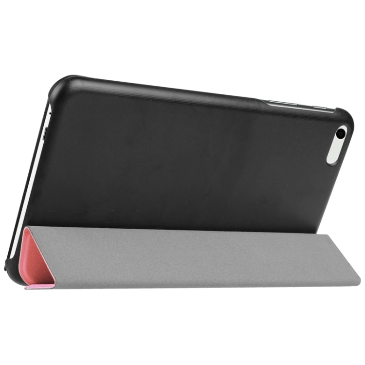 7.0 Inch Karst Texture Horizontal Flip Solid Color Leather Case with Three-Folding Holder for Huawei Honor Play T1 / T1-701u