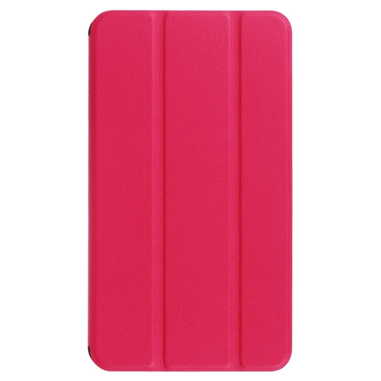 7.0 Inch Karst Texture Horizontal Flip Solid Color Leather Case with Three-Folding Holder for Huawei Honor Play T1 / T1-701u