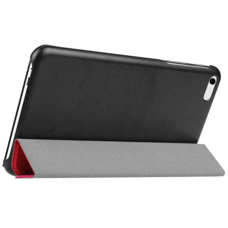 7.0 Inch Karst Texture Horizontal Flip Solid Color Leather Case with Three-Folding Holder for Huawei Honor Play T1 / T1-701u