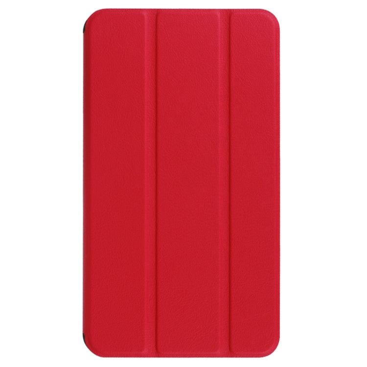 7.0 Inch Karst Texture Horizontal Flip Solid Color Leather Case with Three-Folding Holder for Huawei Honor Play T1 / T1-701u