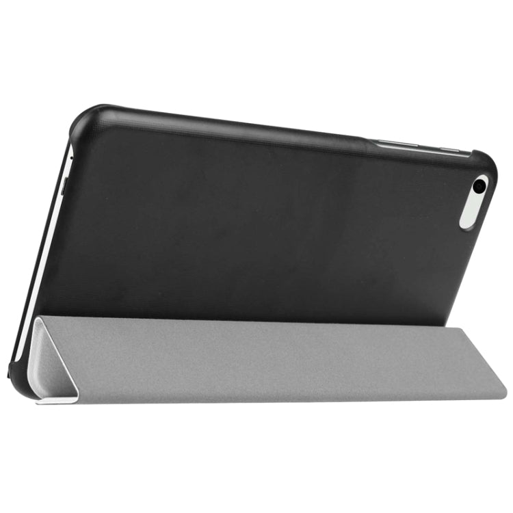 7.0 Inch Karst Texture Horizontal Flip Solid Color Leather Case with Three-Folding Holder for Huawei Honor Play T1 / T1-701u