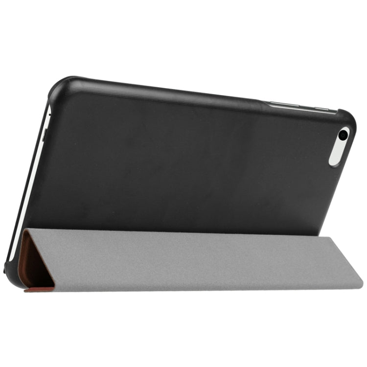 7.0 Inch Karst Texture Horizontal Flip Solid Color Leather Case with Three-Folding Holder for Huawei Honor Play T1 / T1-701u