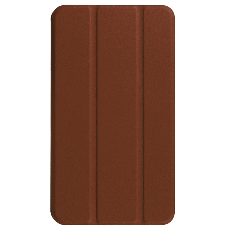 7.0 Inch Karst Texture Horizontal Flip Solid Color Leather Case with Three-Folding Holder for Huawei Honor Play T1 / T1-701u