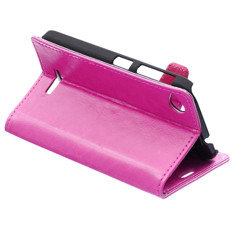 For HTC Desire 320 Crazy Horse Texture Horizontal Flip Solid Color Magnetic Buckle Leather Case with Holder & Card Slots & Wallet