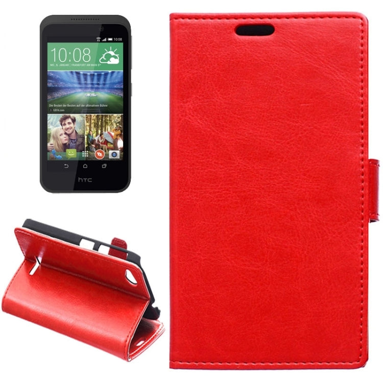 For HTC Desire 320 Crazy Horse Texture Horizontal Flip Solid Color Magnetic Buckle Leather Case with Holder & Card Slots & Wallet