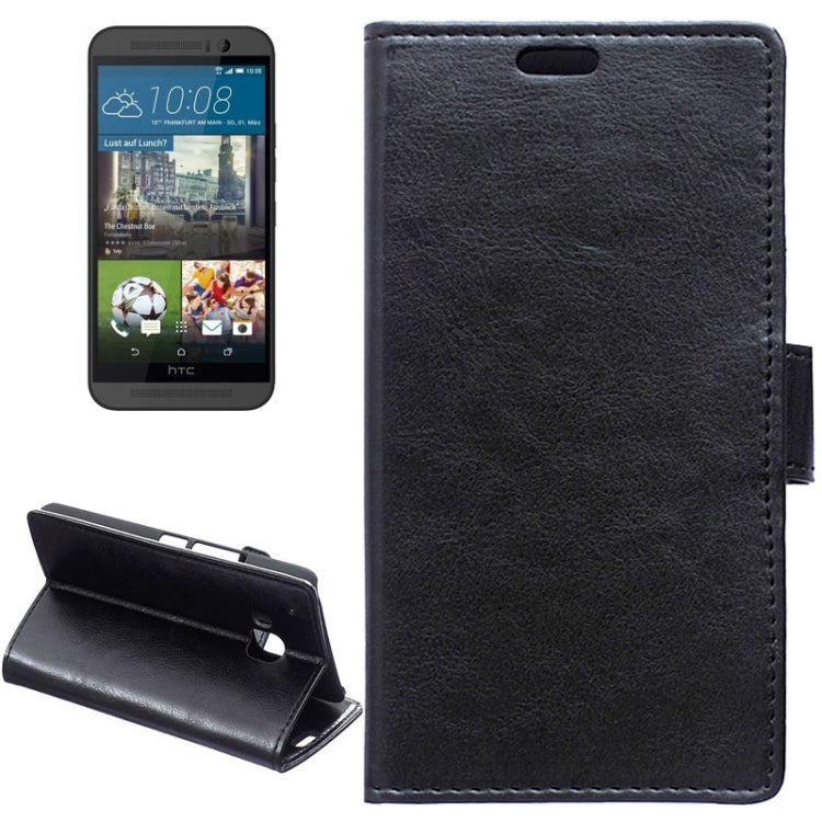 For HTC One M9 Crazy Horse Texture Horizontal Flip Magnetic Buckle Leather Case with Holder & Card Slots & Wallet