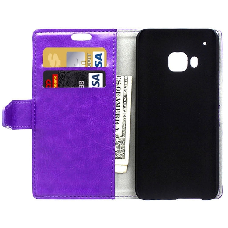 For HTC One M9 Crazy Horse Texture Horizontal Flip Magnetic Buckle Leather Case with Holder & Card Slots & Wallet