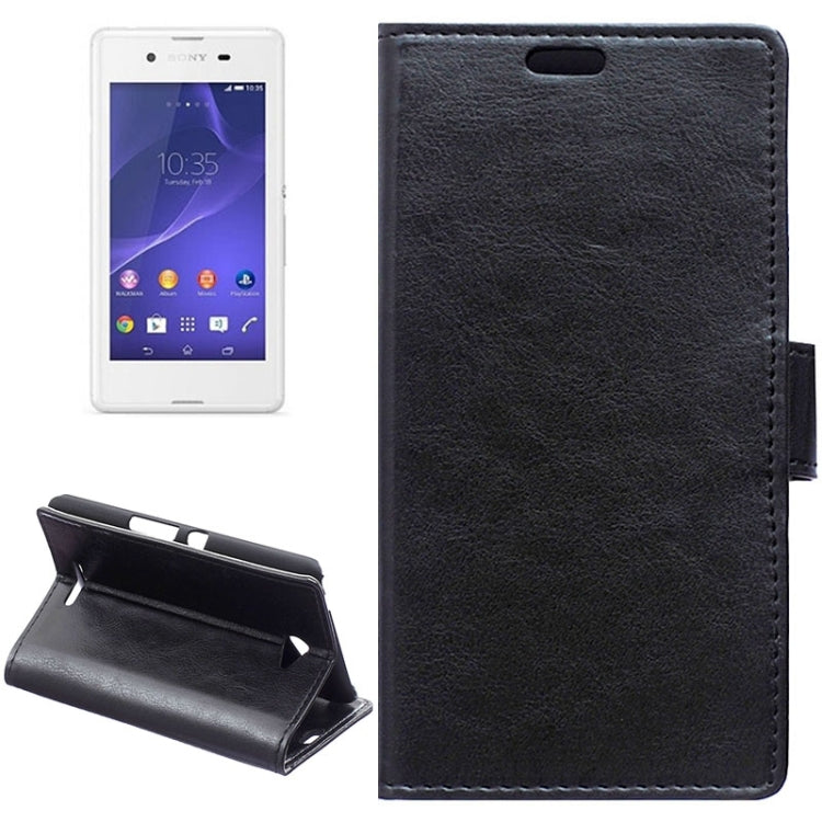 Crazy Horse Texture Horizontal Flip Solid Color Magnetic Buckle Leather Case with Holder & Card Slots & Wallet for Sony Xperia E4