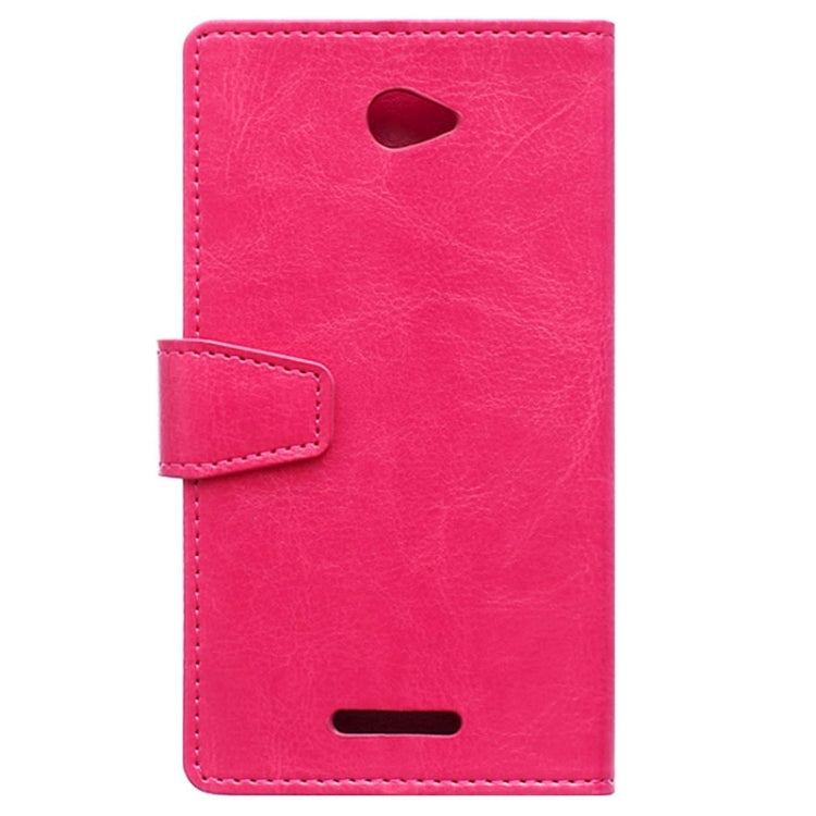 Crazy Horse Texture Horizontal Flip Solid Color Magnetic Buckle Leather Case with Holder & Card Slots & Wallet for Sony Xperia E4