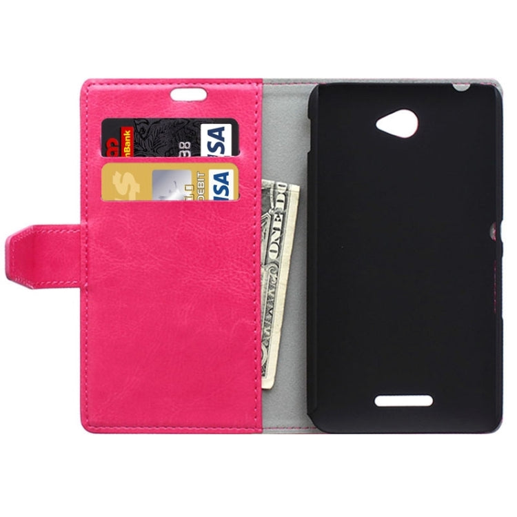 Crazy Horse Texture Horizontal Flip Solid Color Magnetic Buckle Leather Case with Holder & Card Slots & Wallet for Sony Xperia E4