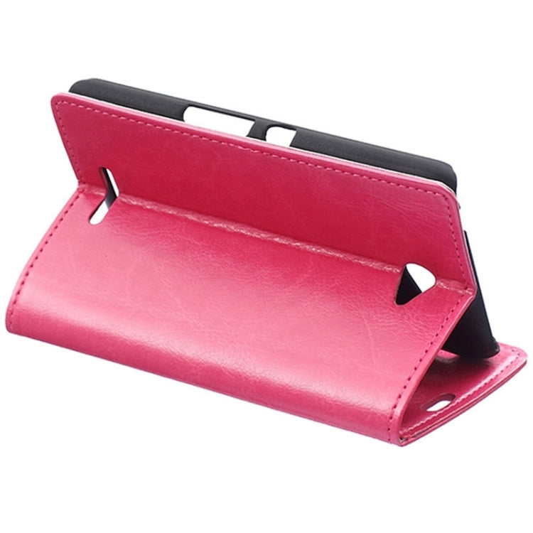 Crazy Horse Texture Horizontal Flip Solid Color Magnetic Buckle Leather Case with Holder & Card Slots & Wallet for Sony Xperia E4