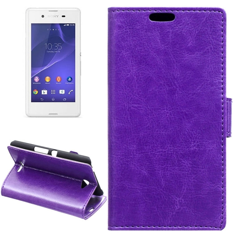 Crazy Horse Texture Horizontal Flip Solid Color Magnetic Buckle Leather Case with Holder & Card Slots & Wallet for Sony Xperia E4