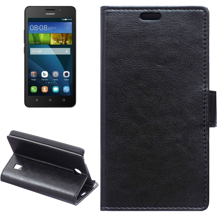 Crazy Horse Texture Horizontal Flip Solid Color Magnetic Buckle Leather Case with Holder & Card Slots & Wallet for Huawei Ascend Y635