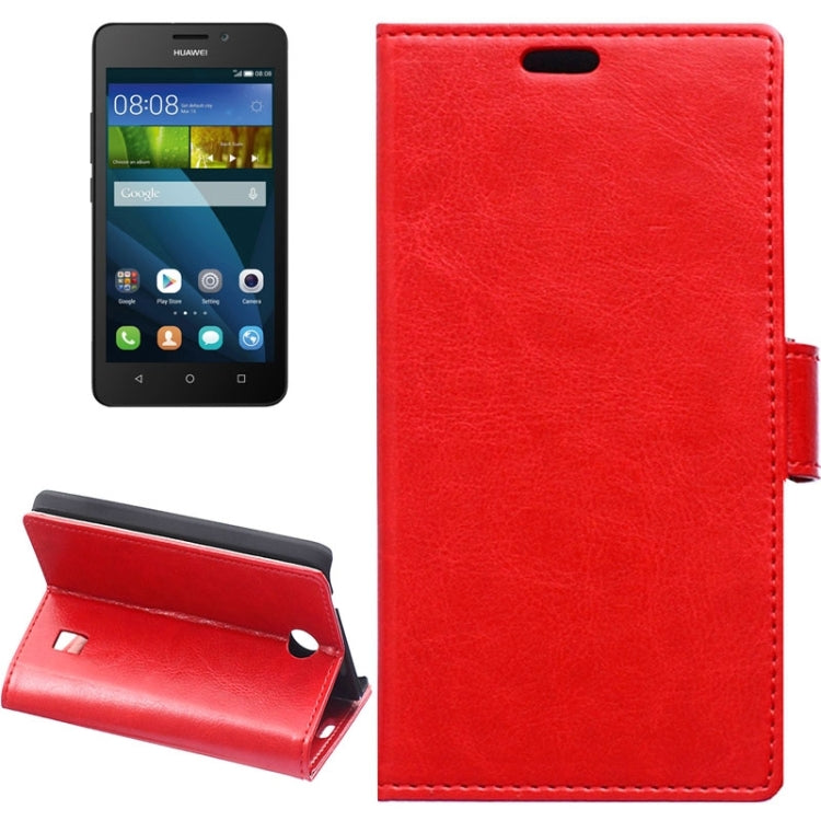 Crazy Horse Texture Horizontal Flip Solid Color Magnetic Buckle Leather Case with Holder & Card Slots & Wallet for Huawei Ascend Y635