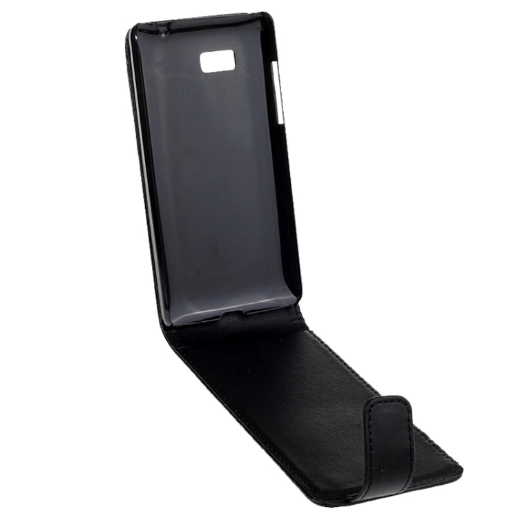 For HTC Desire 606W Vertical Flip Magnetic Snap Leather Case(Black)